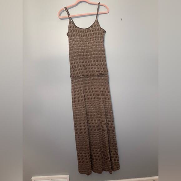 Toad&Co Beige Patterned Maxi Dress Organic Cotton Tencel with Pockets, Sz M - Picture 8 of 15